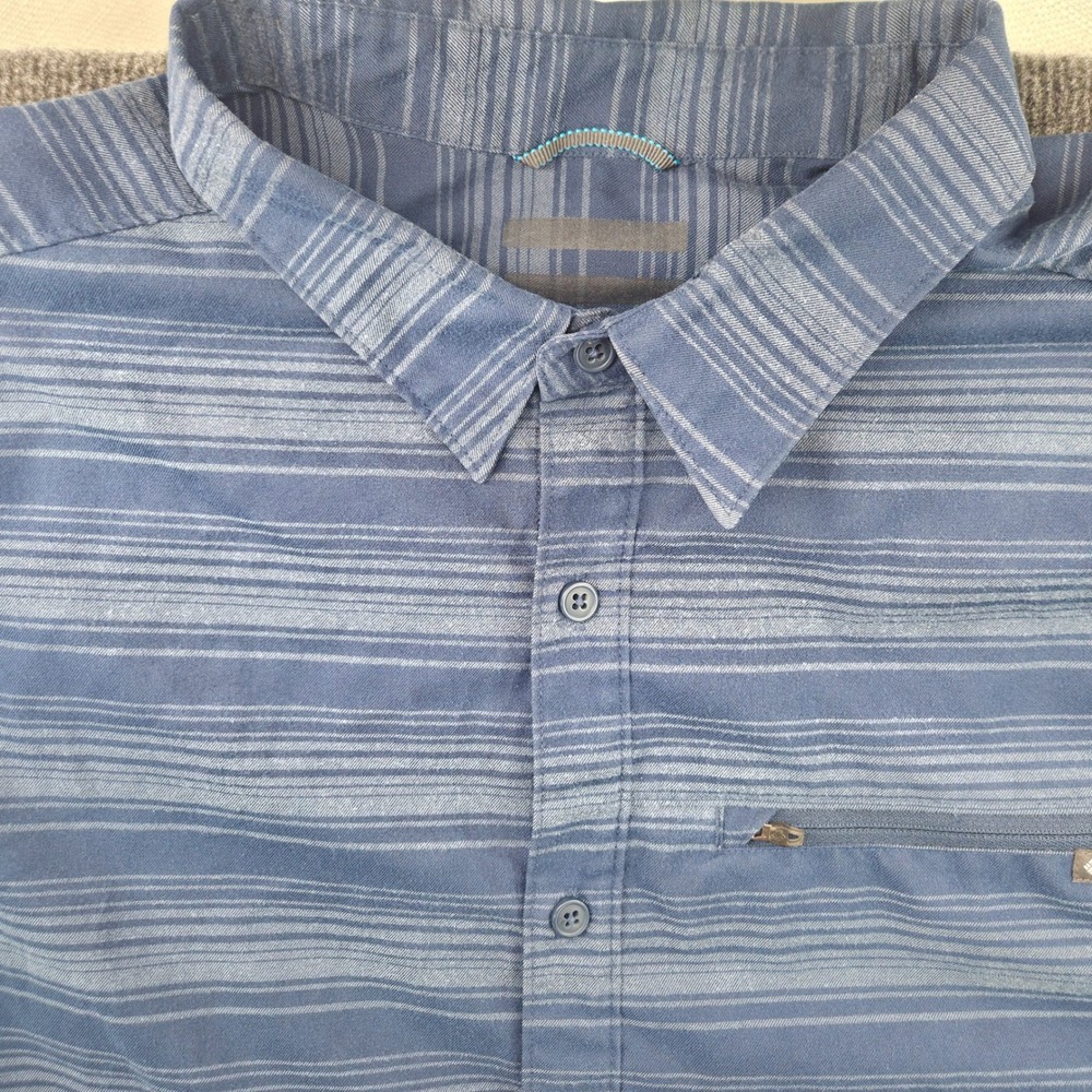 Columbia Shirt Mens XL Blue Striped LS Button Down Utility Trail Gorpcore